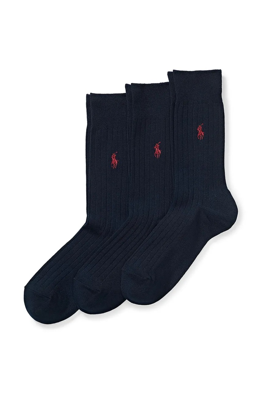 Levně Ponožky Polo Ralph Lauren 3-pack tmavomodrá barva, 449653754