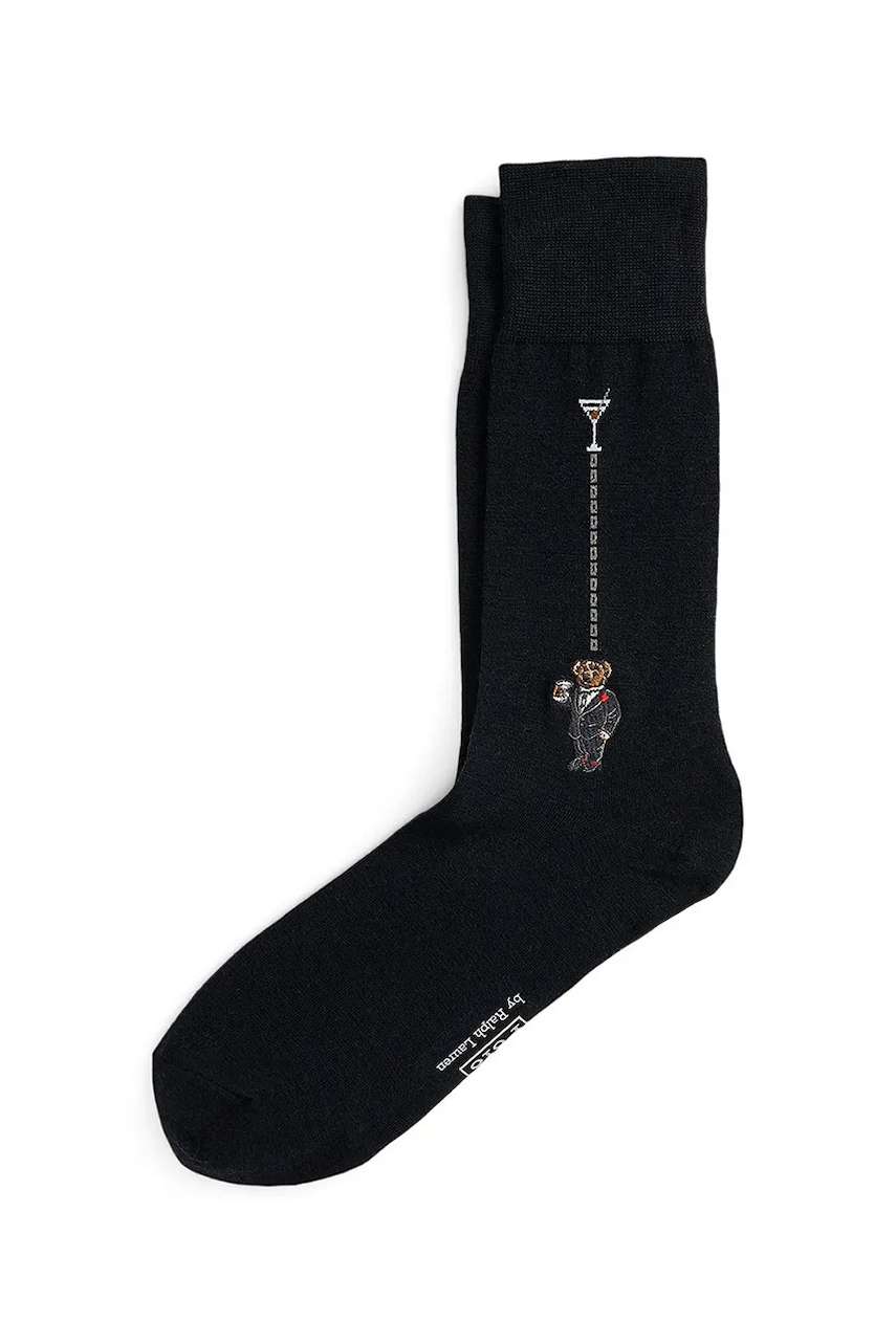 Levně Ponožky s příměsí vlny Polo Ralph Lauren černá barva, 449P02373