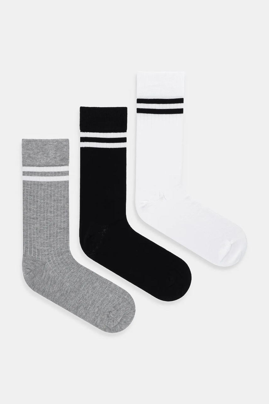 Pepe Jeans șosete 3-pack culoarea gri, PMU30045