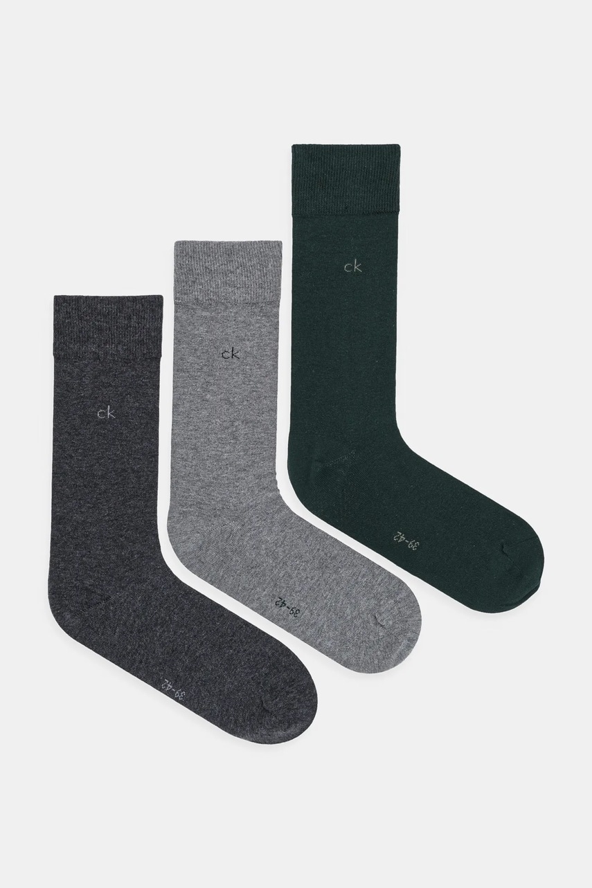Levně Ponožky Calvin Klein 3-pack zelená barva, 701234208