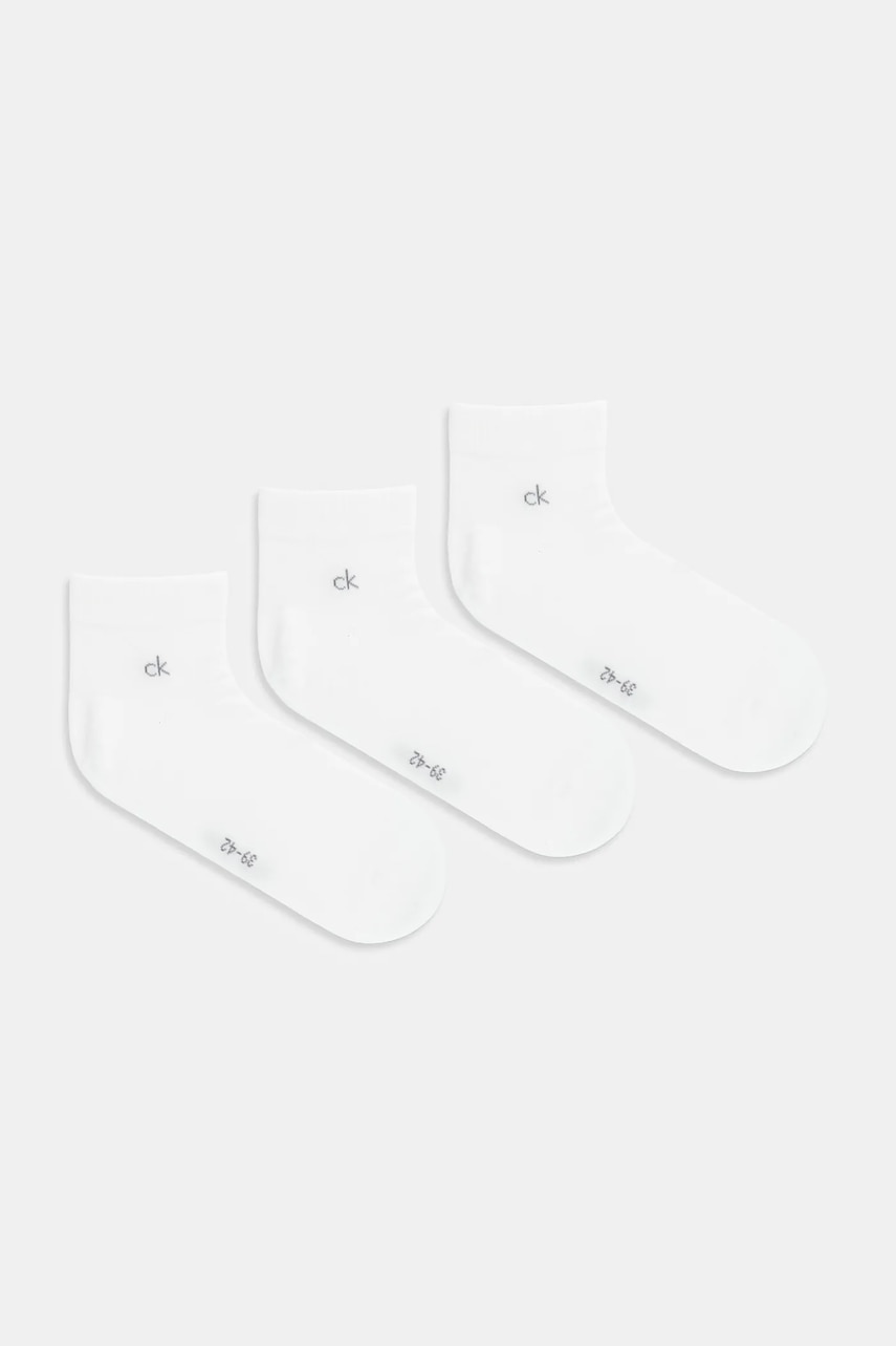 Levně Ponožky Calvin Klein 3-pack bílá barva, 701234209
