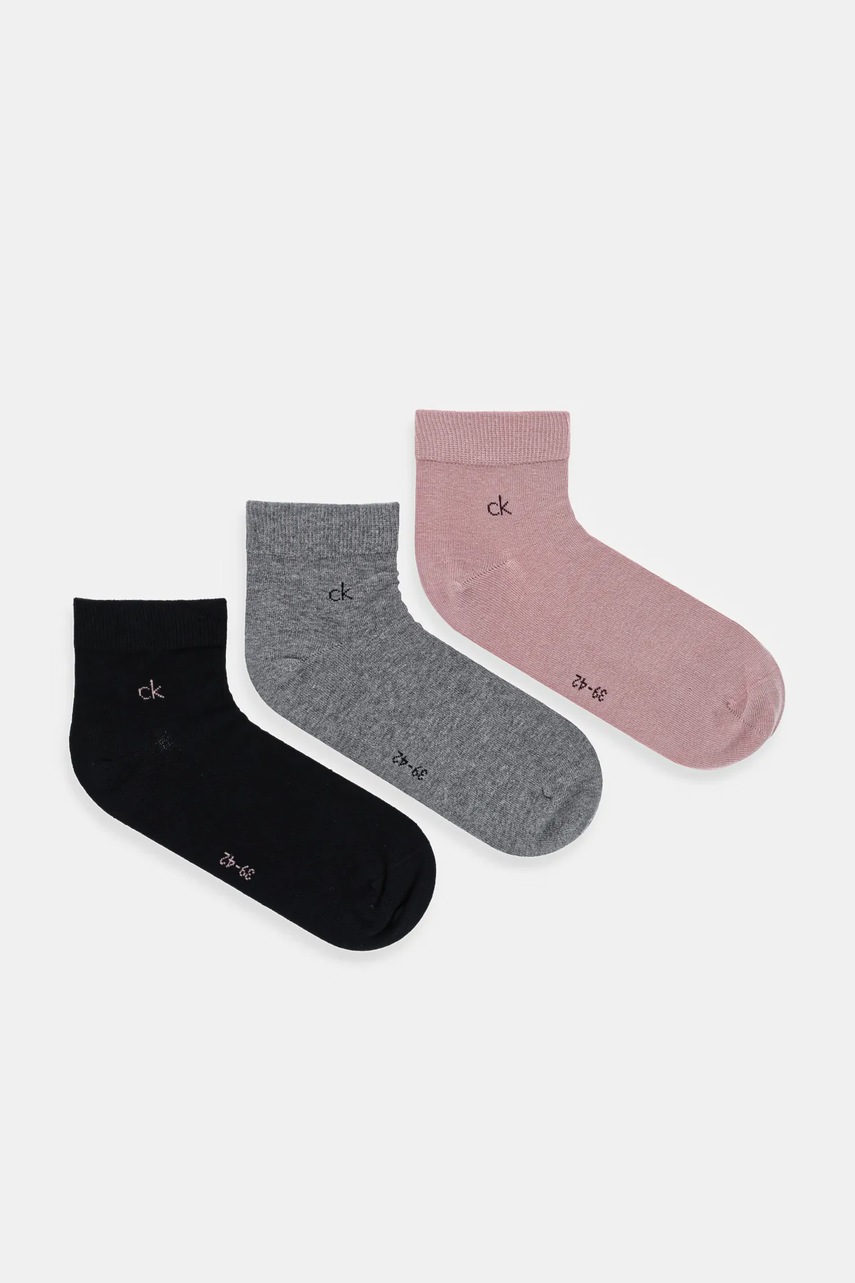 Levně Ponožky Calvin Klein 3-pack růžová barva, 701234209