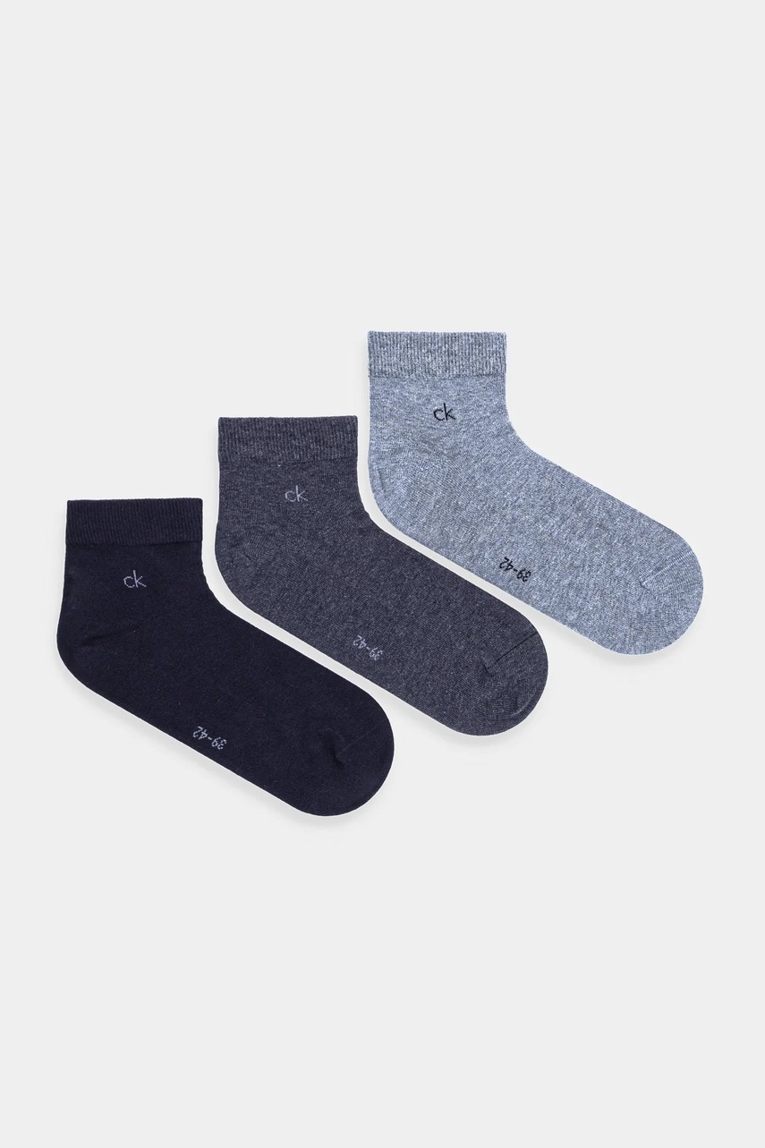 Levně Ponožky Calvin Klein 3-pack modrá barva, 701234209