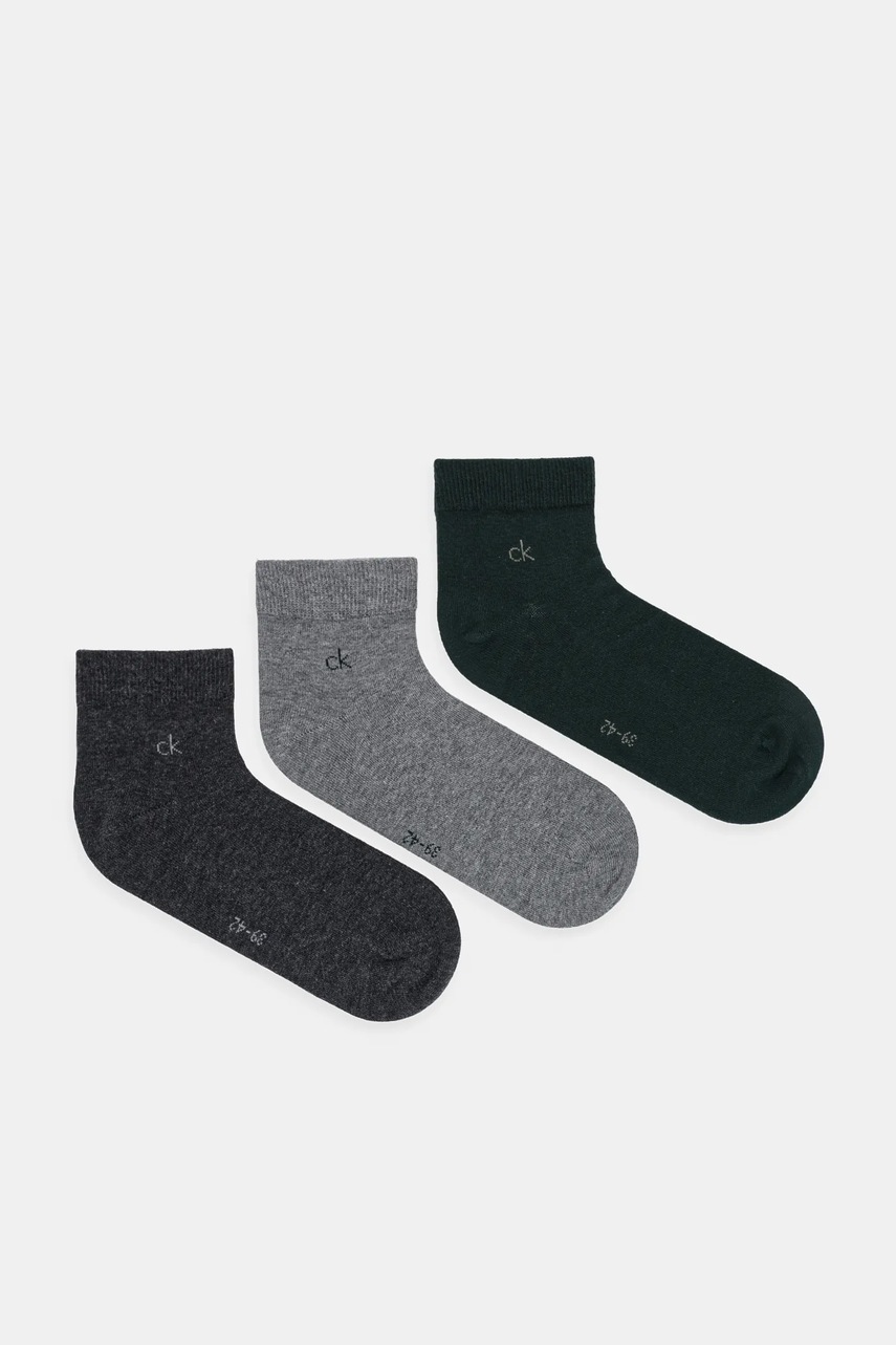 Levně Ponožky Calvin Klein 3-pack zelená barva, 701234209