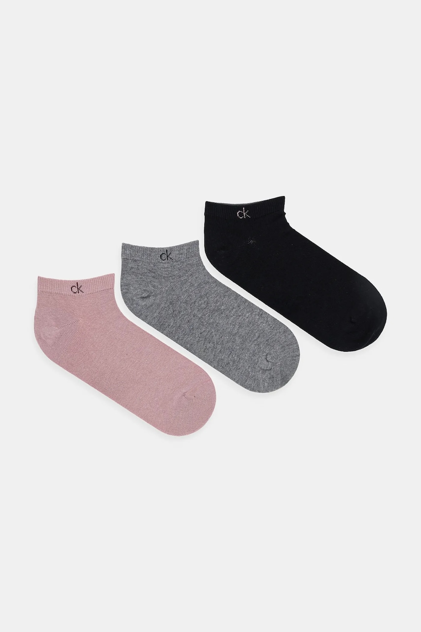 Levně Ponožky Calvin Klein 3-pack růžová barva, 701234366