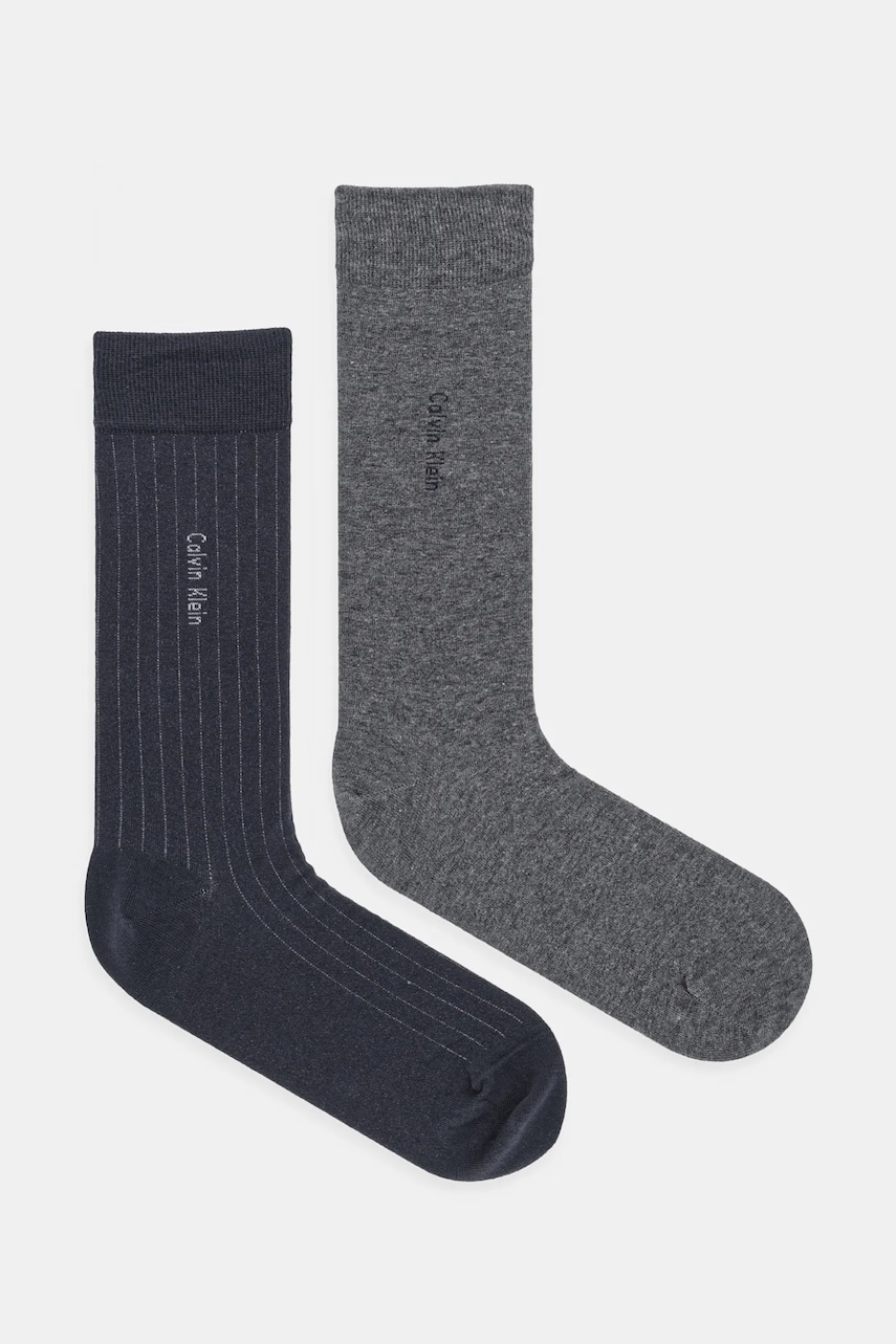 Levně Ponožky Calvin Klein 2-pack šedá barva, 701235970