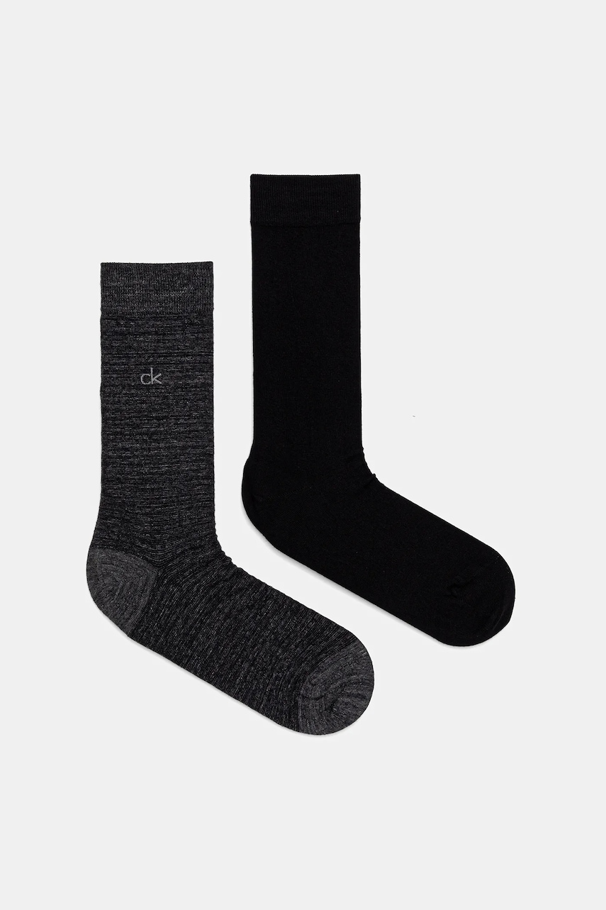 Levně Ponožky Calvin Klein 2-pack černá barva, 701235971