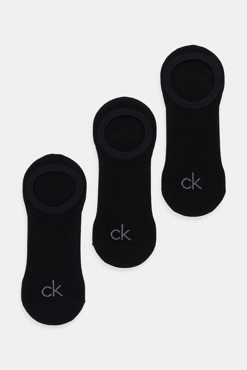 Levně Ponožky Calvin Klein 3-pack černá barva, 701236412