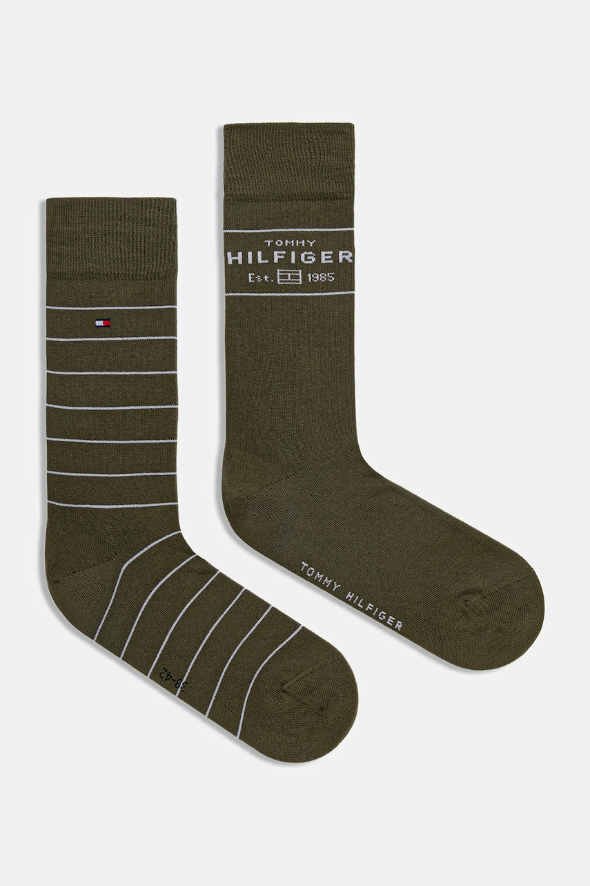 Levně Ponožky Tommy Hilfiger 2-pack zelená barva, 701236634