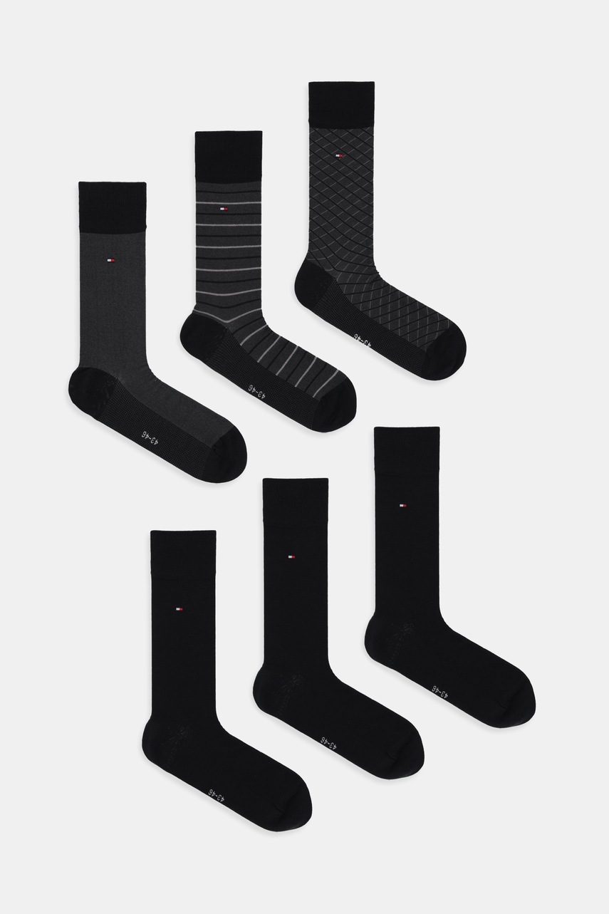 Levně Ponožky Tommy Hilfiger 6-pack černá barva, 701235373