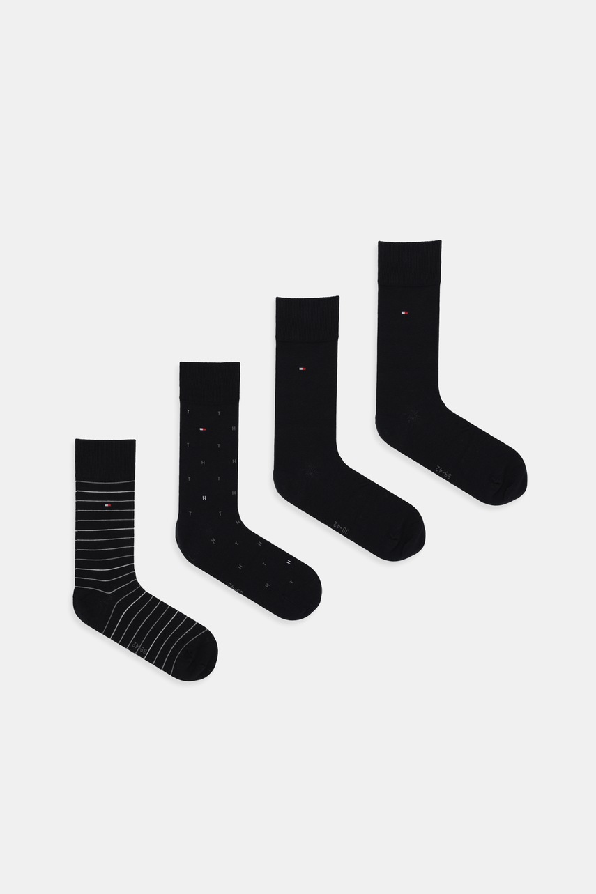 Levně Ponožky Tommy Hilfiger 4-pack černá barva, 701235375