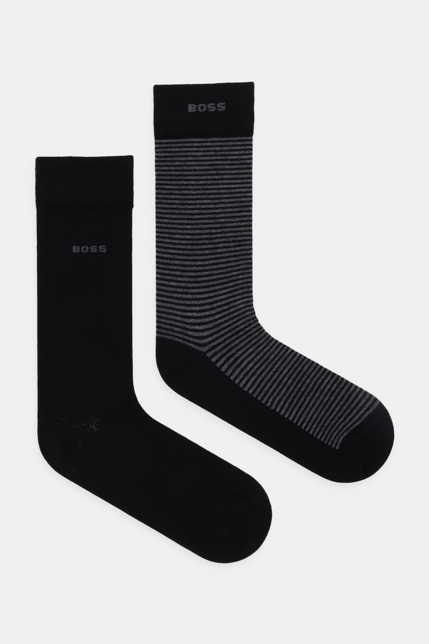 Levně Ponožky BOSS 2-pack černá barva, 50543559