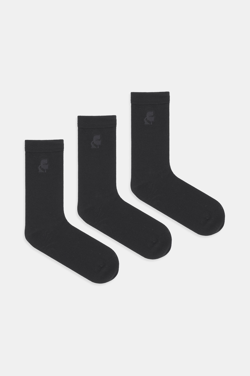 Karl Lagerfeld șosete 3-pack culoarea negru, A4M47038