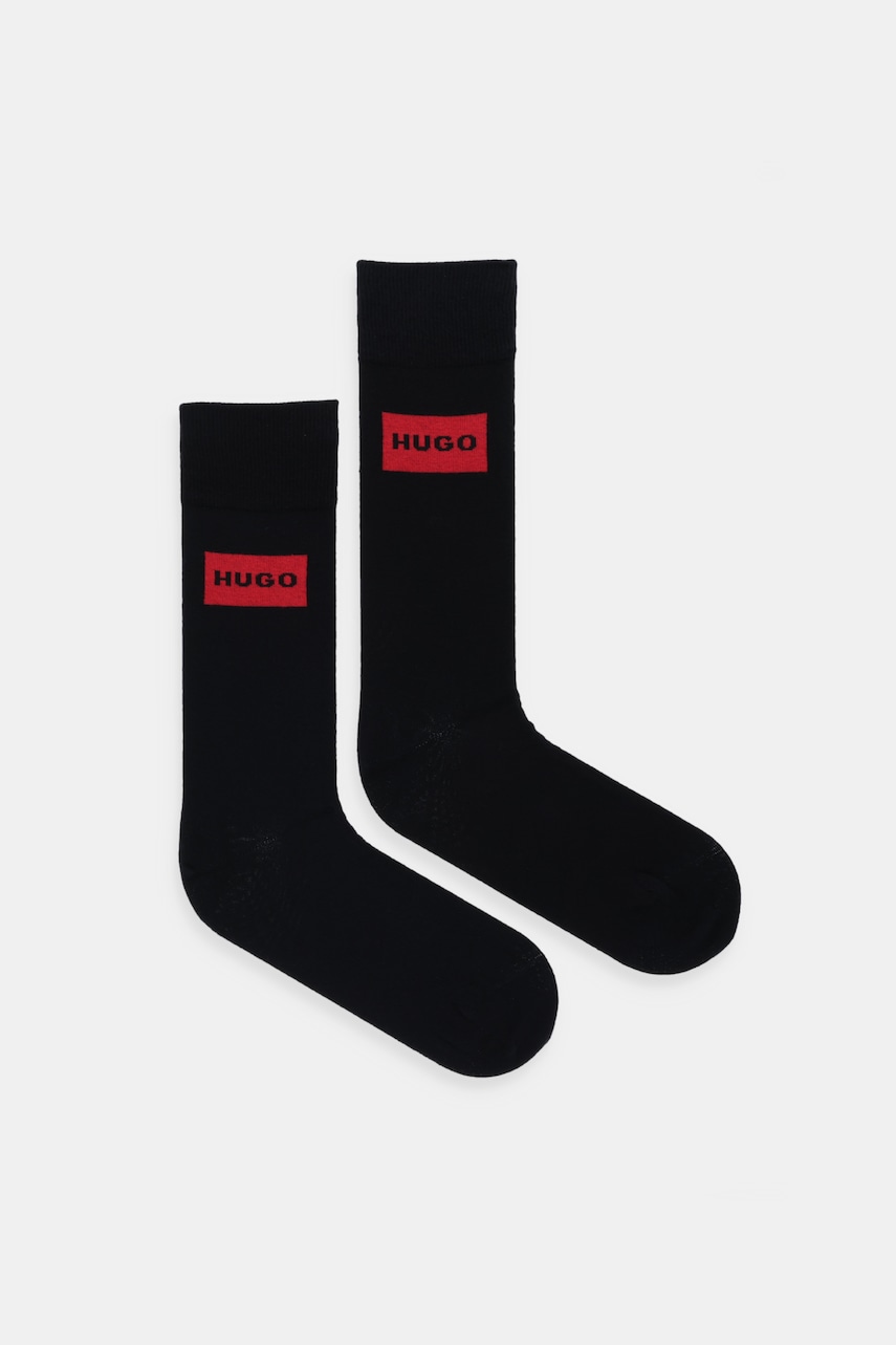 Levně Ponožky HUGO 2-pack černá barva, 50543167