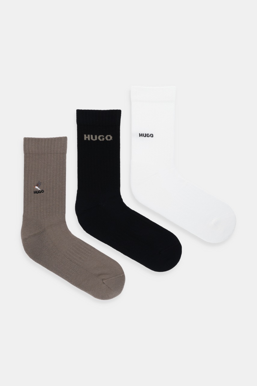 Levně Ponožky HUGO 3-pack bílá barva, 50546351