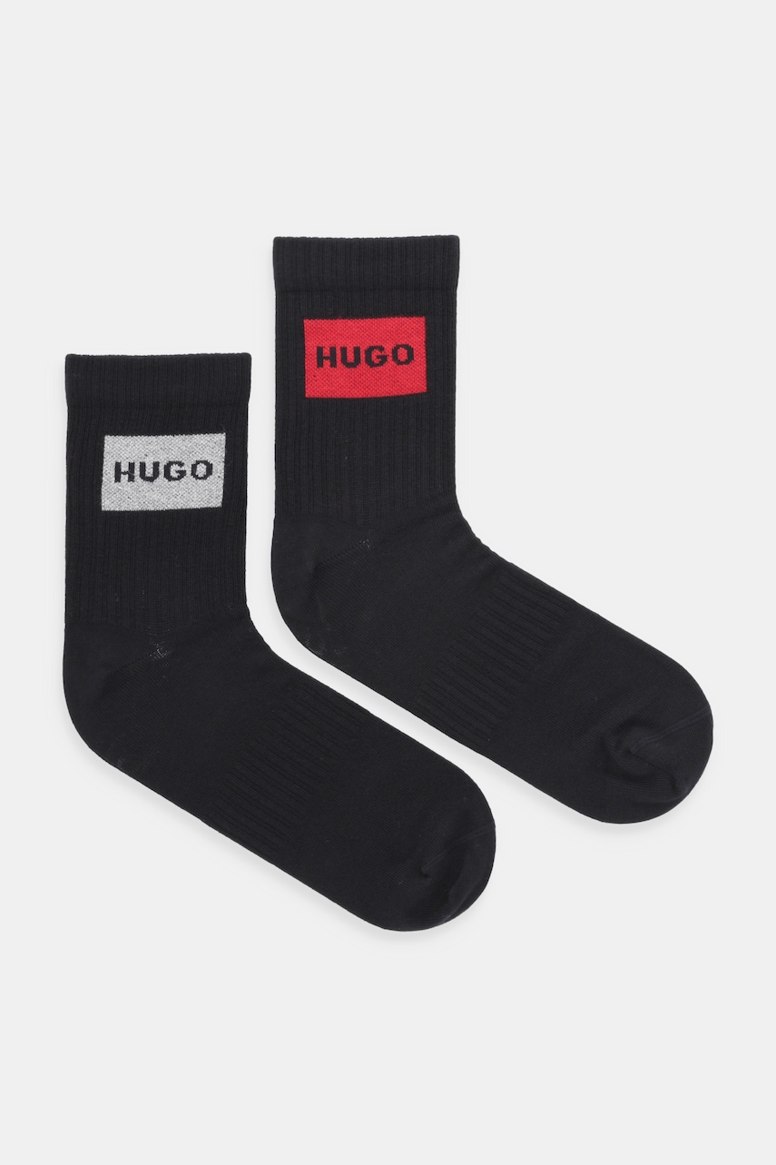 Levně Ponožky HUGO 2-pack černá barva, 50546665