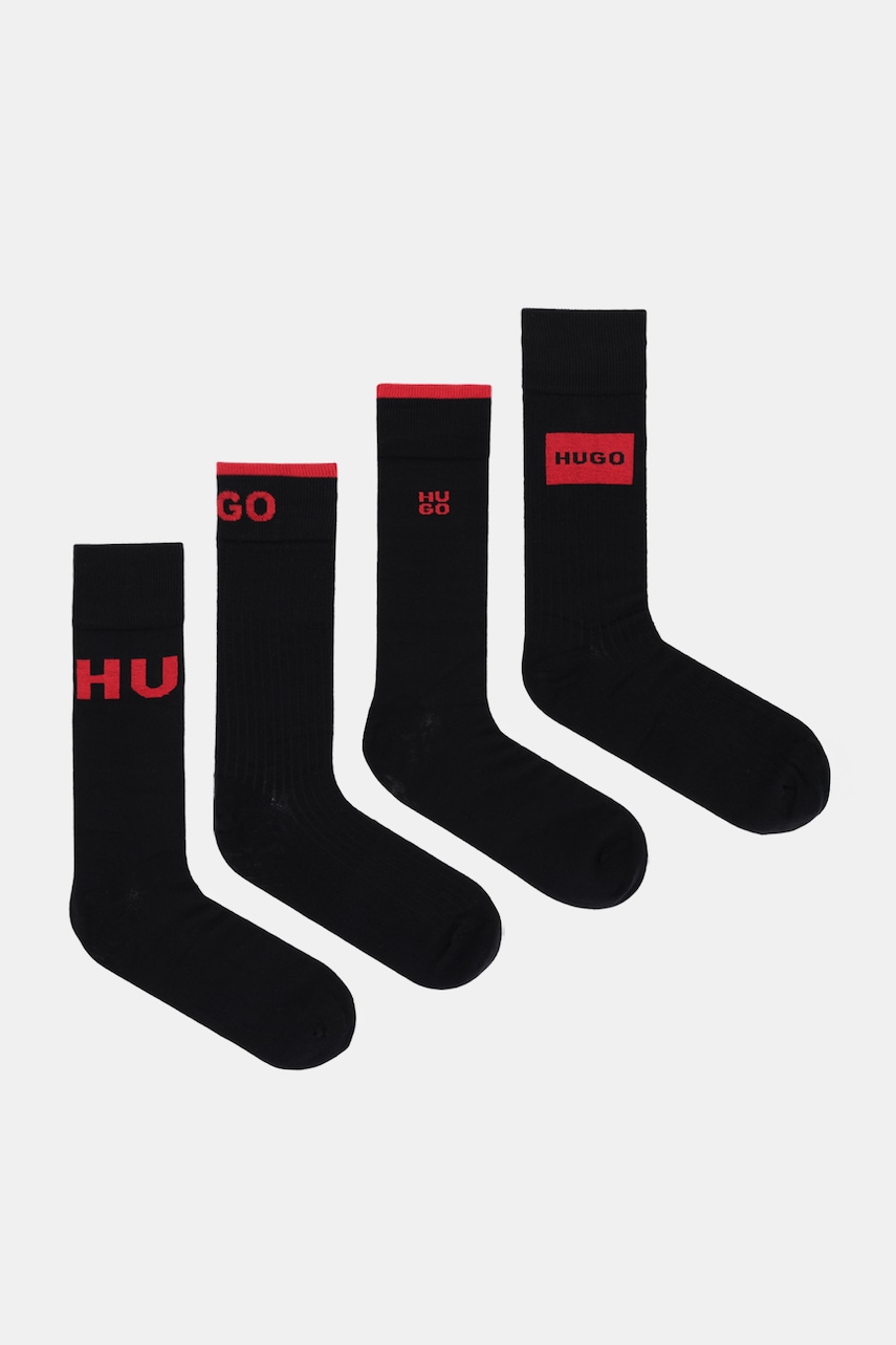 HUGO șosete 4-pack culoarea negru, 50546668