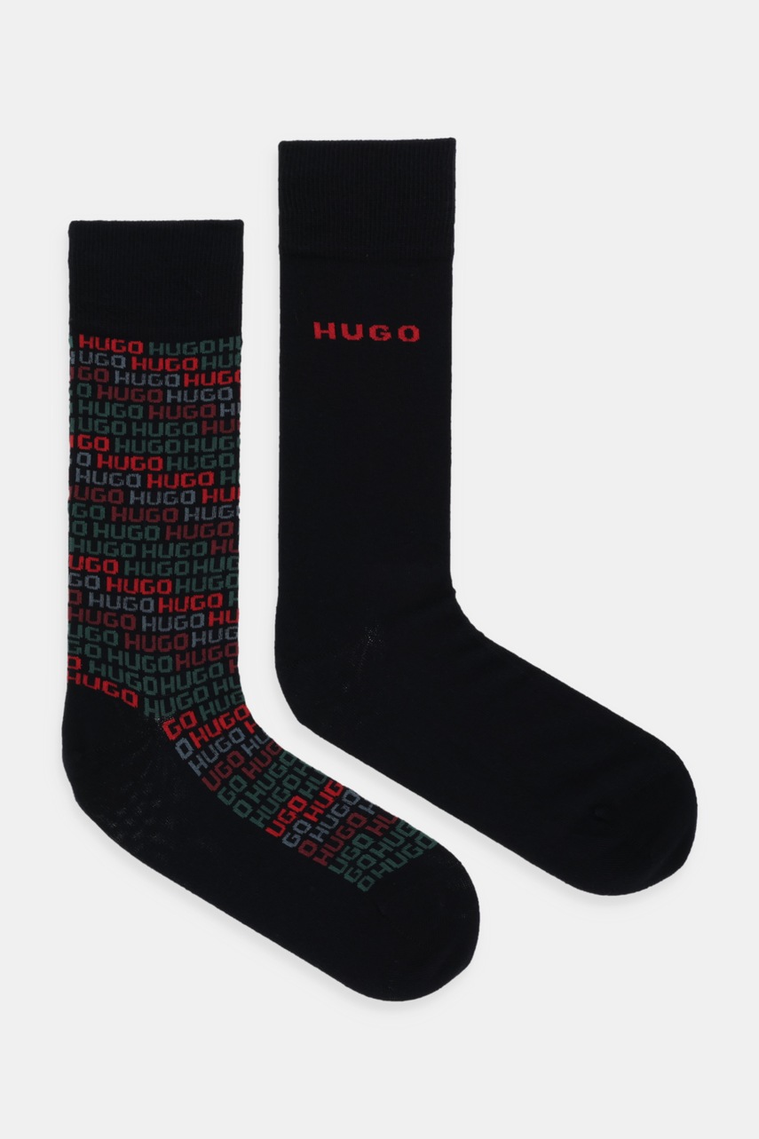 Levně Ponožky HUGO 2-pack černá barva, 50546706