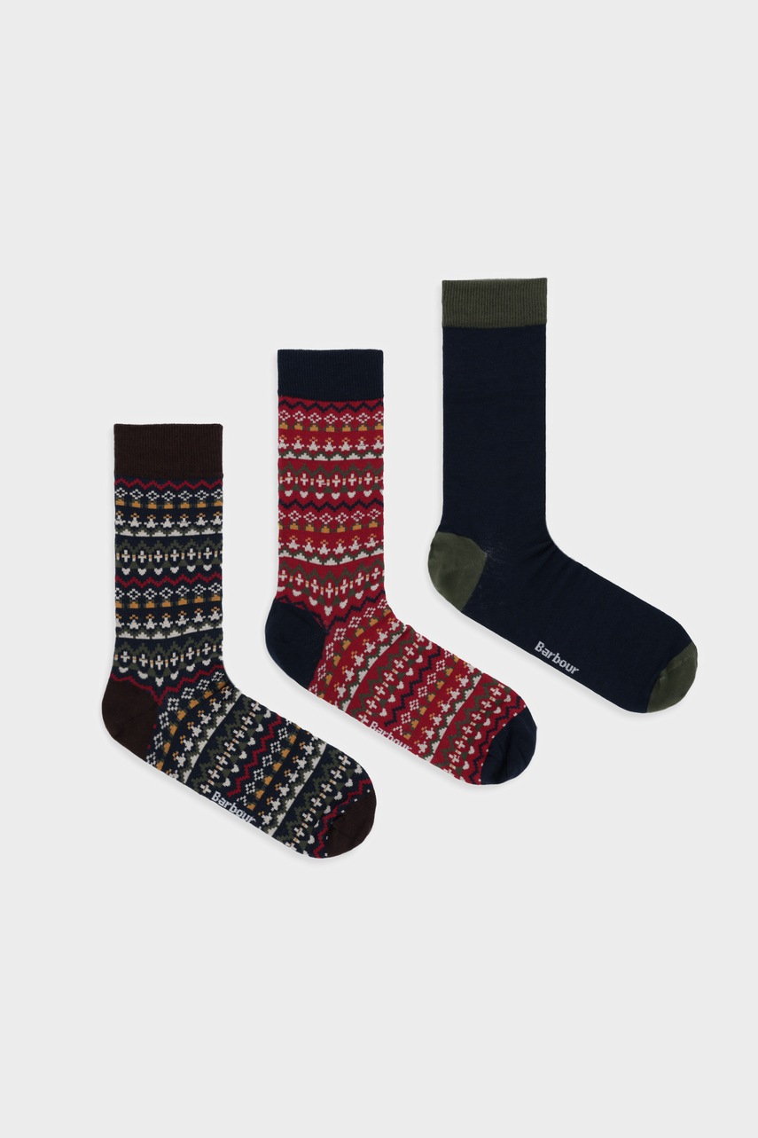 Levně Ponožky Barbour 3-pack tmavomodrá barva, MGS0100