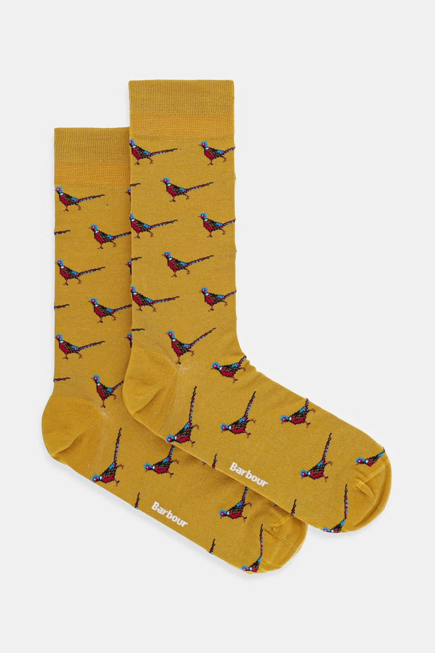 Levně Ponožky Barbour žlutá barva, MSO0068