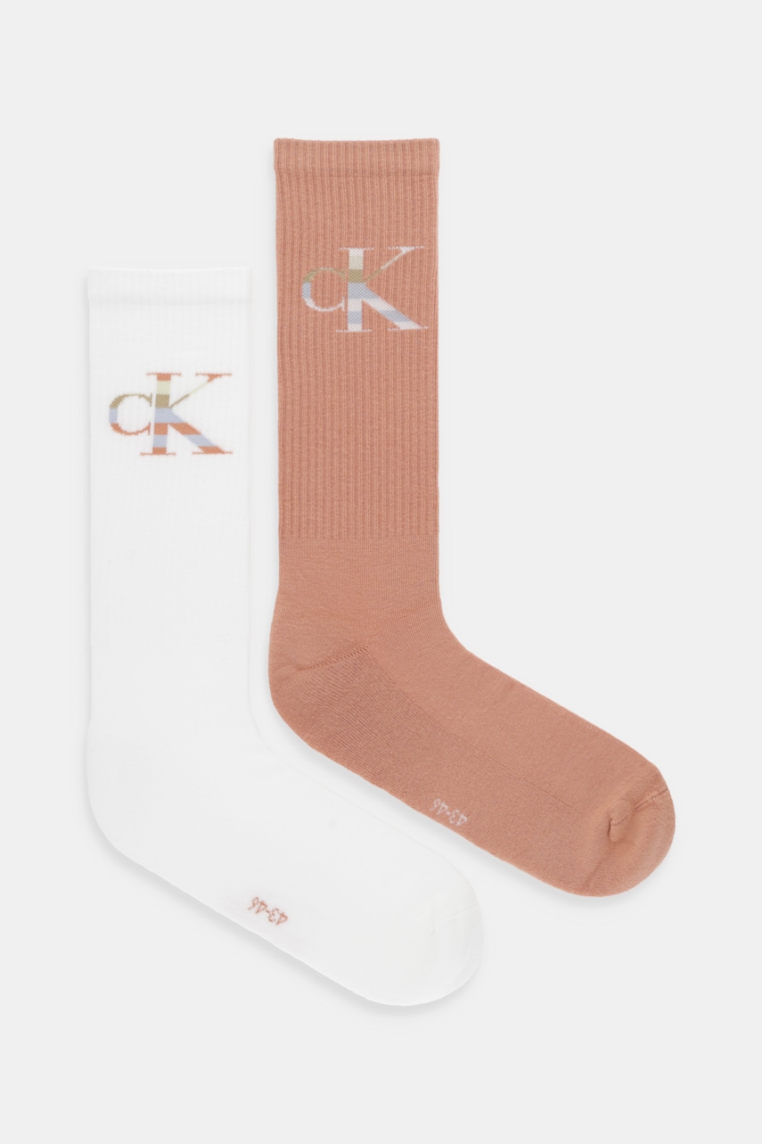 Ponožky Calvin Klein Jeans 2-pack bílá barva, 701228802