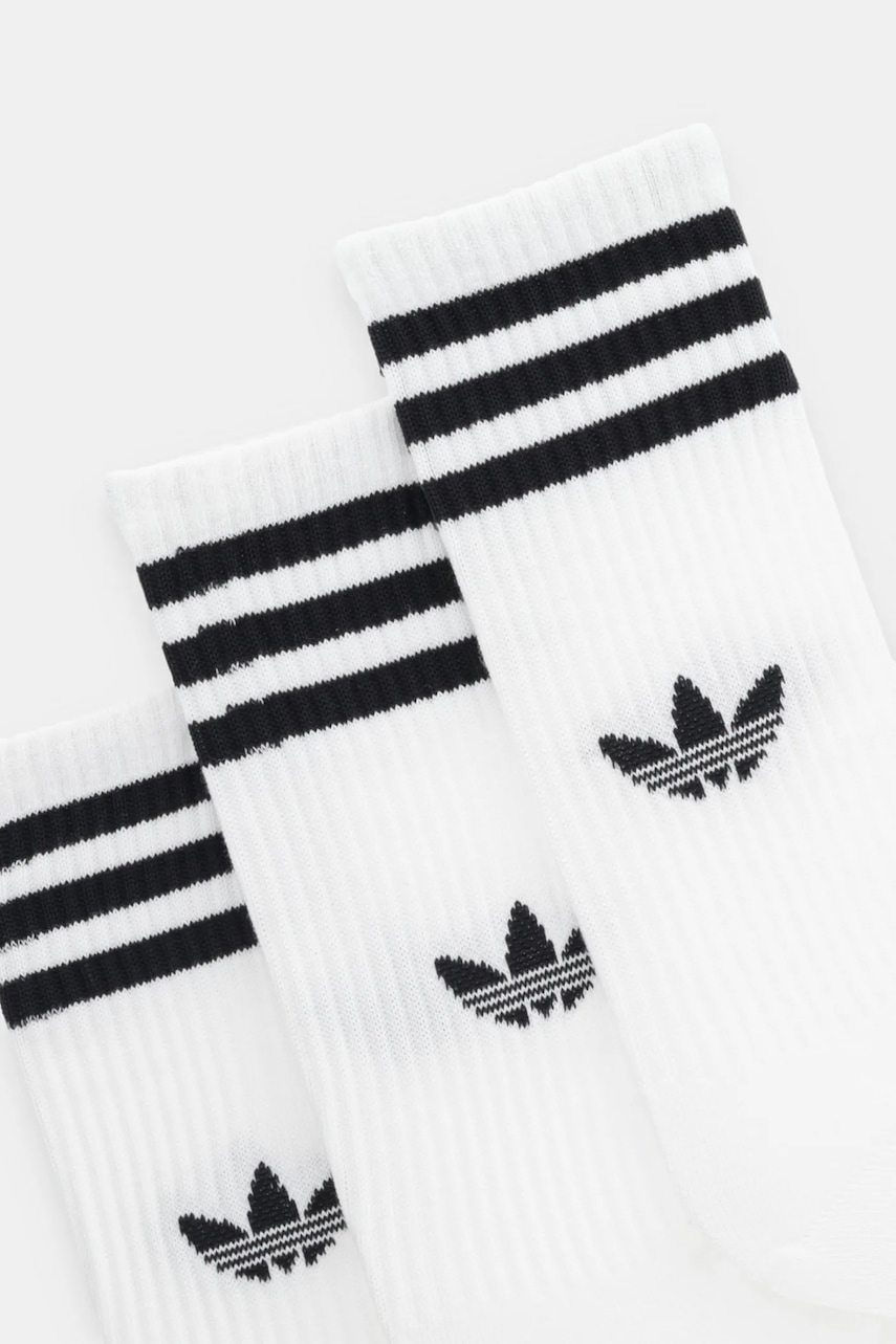 Носки adidas Originals 3-Stripes 3 шт цвет белый JV7401 Носки adidas Originals 3-Stripes 3 шт цвет белый JV7401
