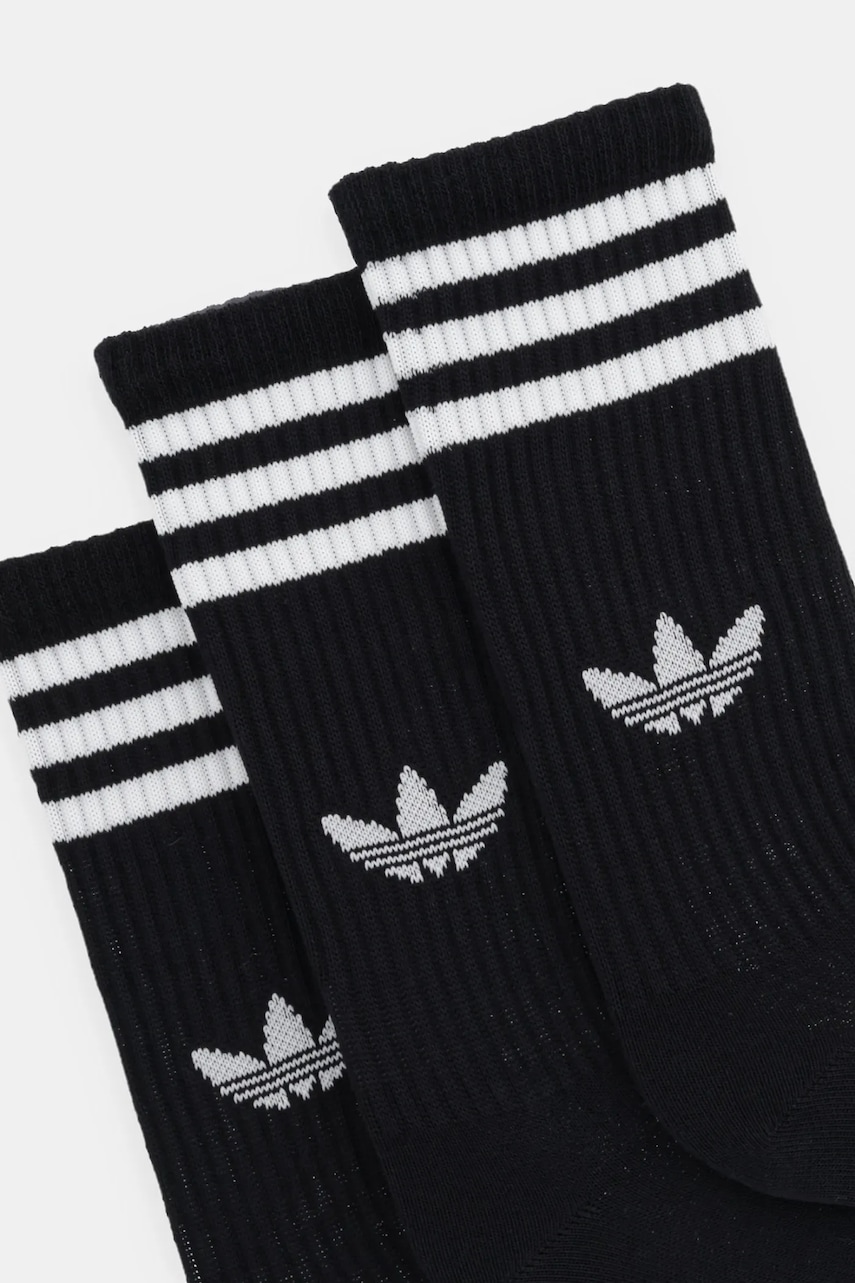 Носки adidas Originals 3-Stripes 3 шт цвет чёрный JV7402 Носки adidas Originals 3-Stripes 3 шт цвет чёрный JV7402