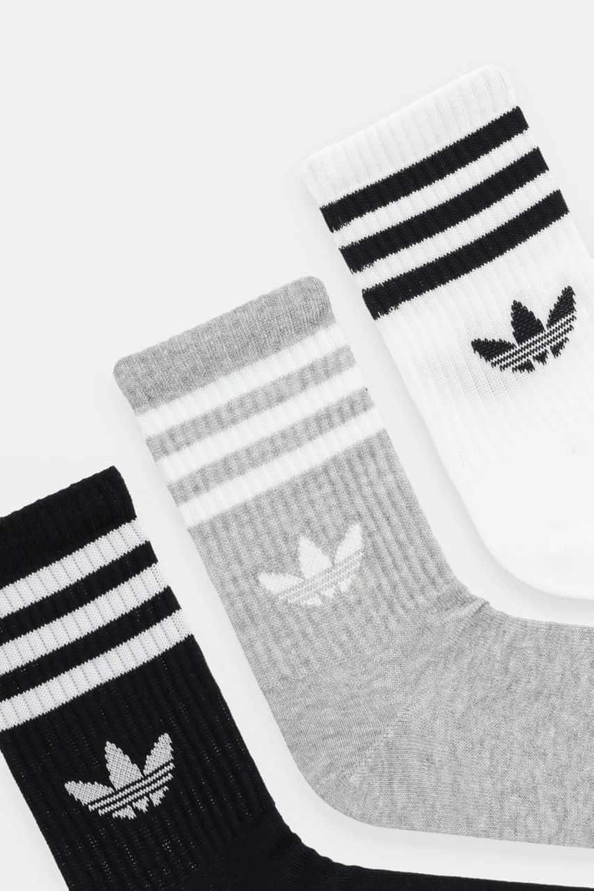 Носки adidas Originals 3-Stripes 3 шт цвет белый JV7403 Носки adidas Originals 3-Stripes 3 шт цвет белый JV7403