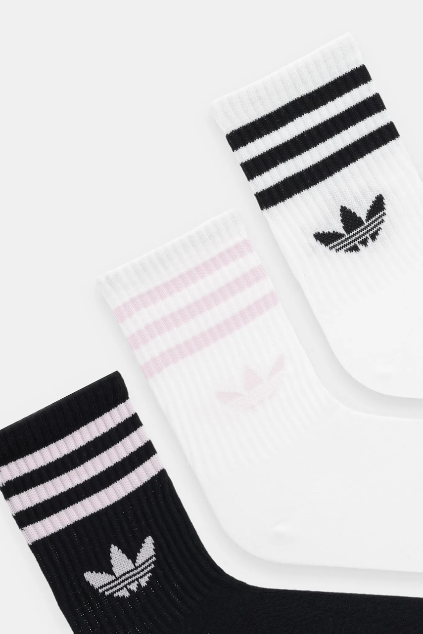 Носки adidas Originals 3-Stripes 3 шт цвет белый JV7405 Носки adidas Originals 3-Stripes 3 шт цвет белый JV7405