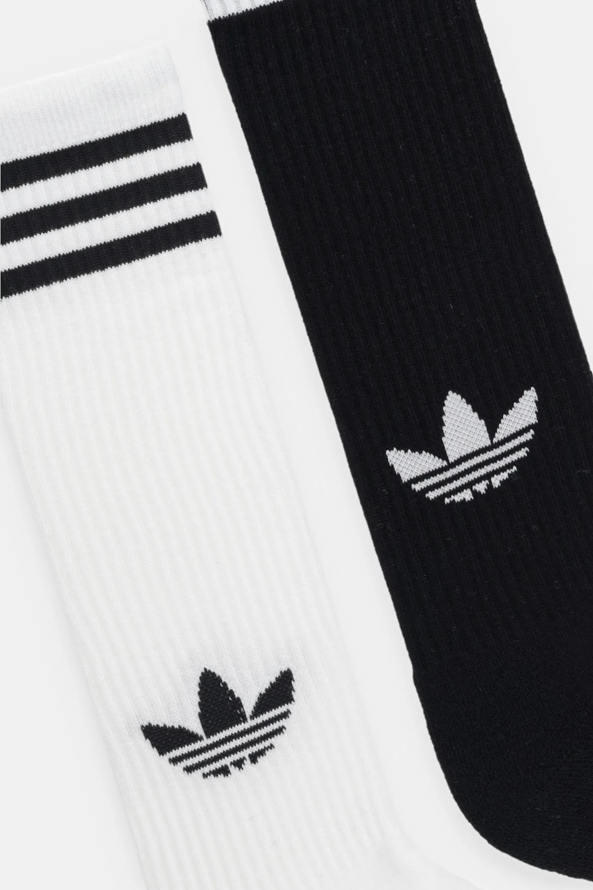 Носки adidas Originals 3-Stripes 2 шт цвет белый JV7413 Носки adidas Originals 3-Stripes 2 шт цвет белый JV7413