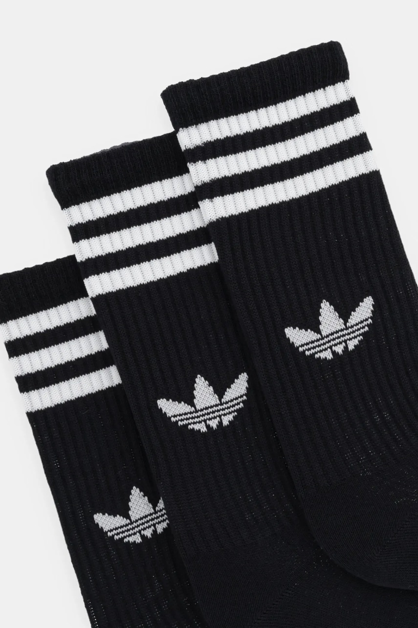 Носки adidas Originals 3-Stripes 3 шт цвет чёрный JV7417 Носки adidas Originals 3-Stripes 3 шт цвет чёрный JV7417