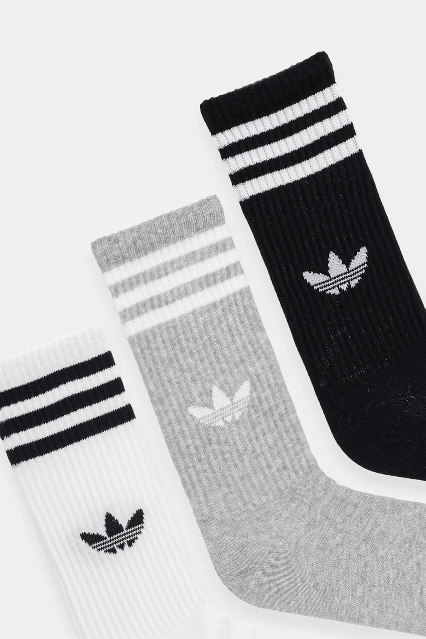 Носки adidas Originals 3-Stripes 3 шт цвет чёрный JV7418 Носки adidas Originals 3-Stripes 3 шт цвет чёрный JV7418