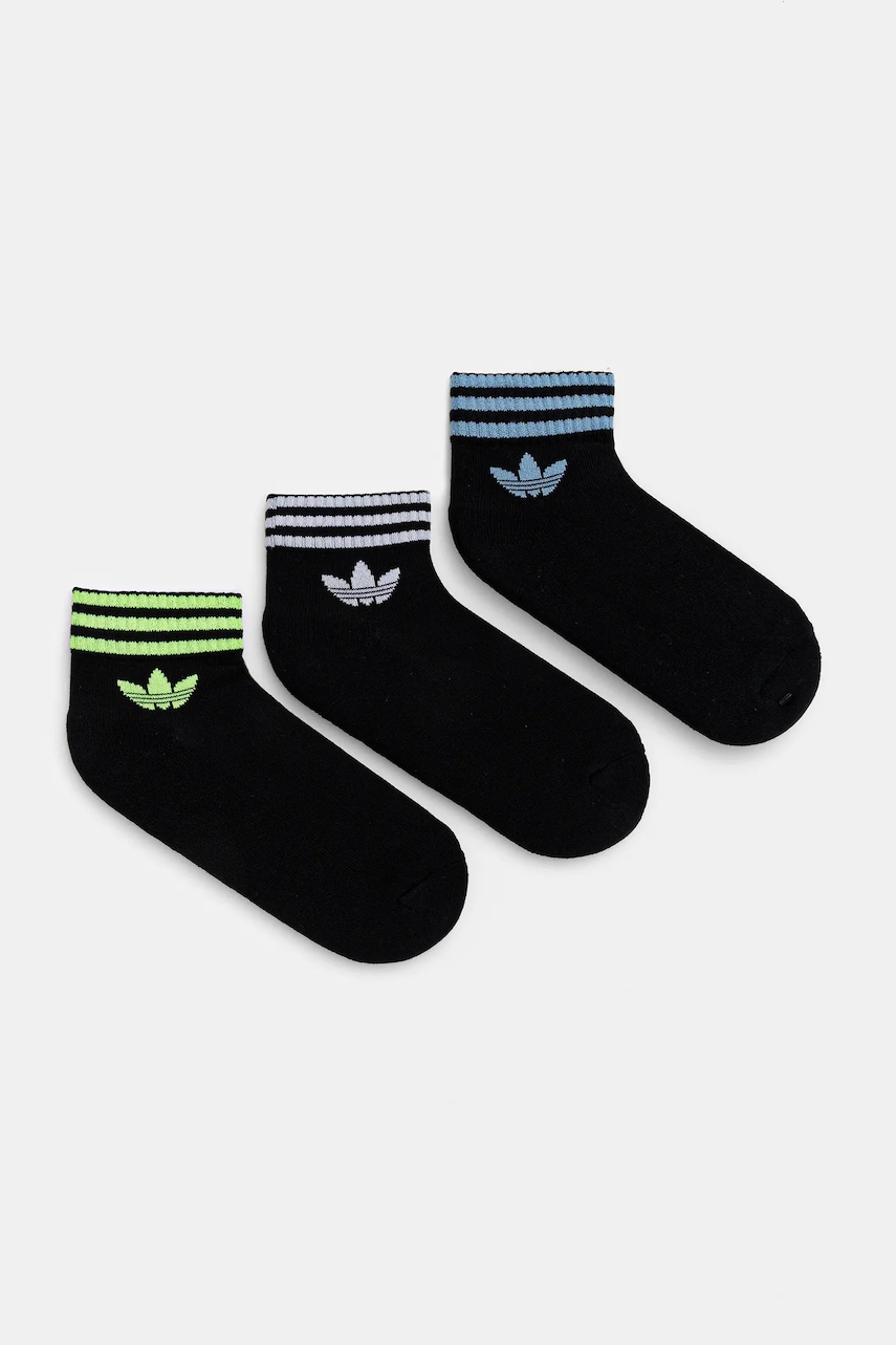 Levně Ponožky adidas Originals 3-Stripes 3-pack černá barva, JV7440