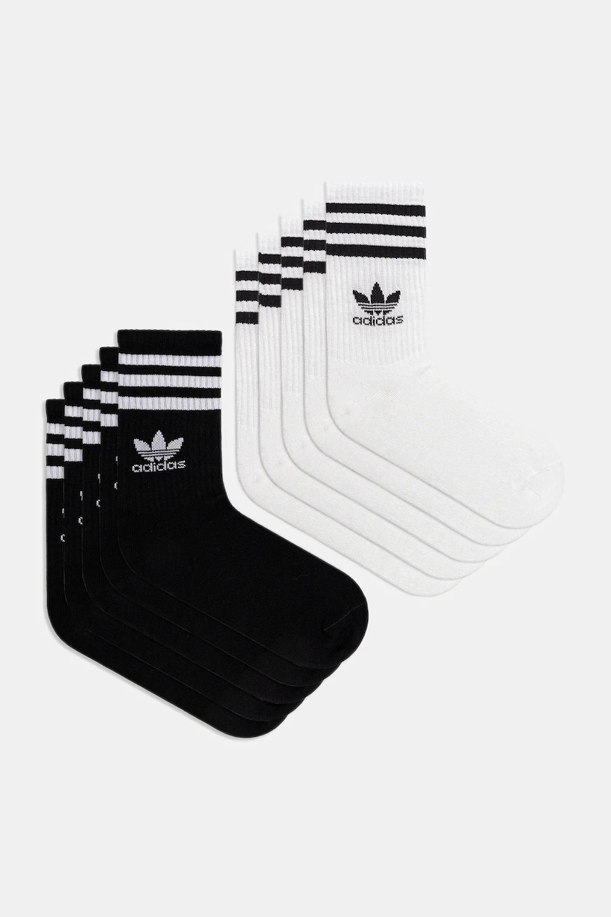 Levně Ponožky adidas Originals 3-Stripes 10-pack bílá barva, JY0231