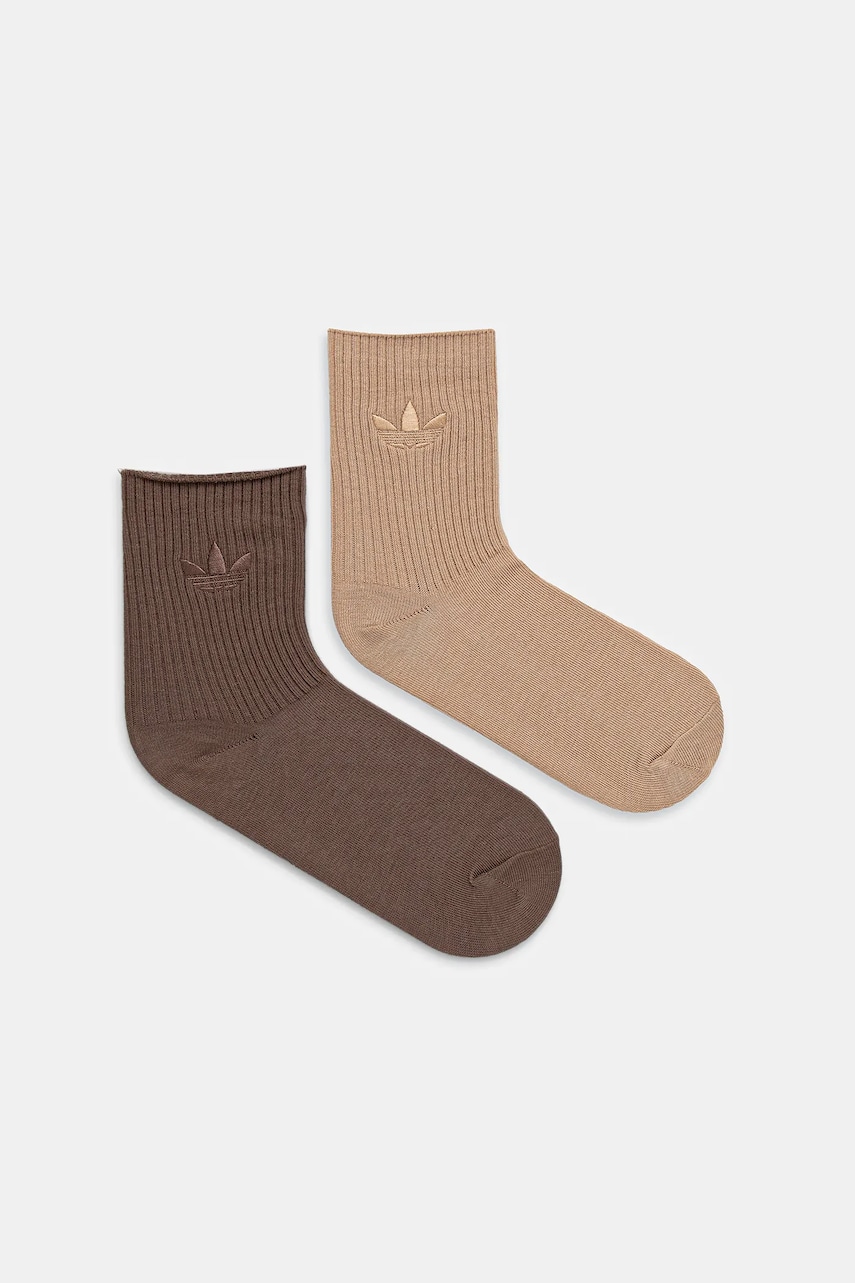 adidas Originals șosete Trefoil  2-pack culoarea maro, JW8002