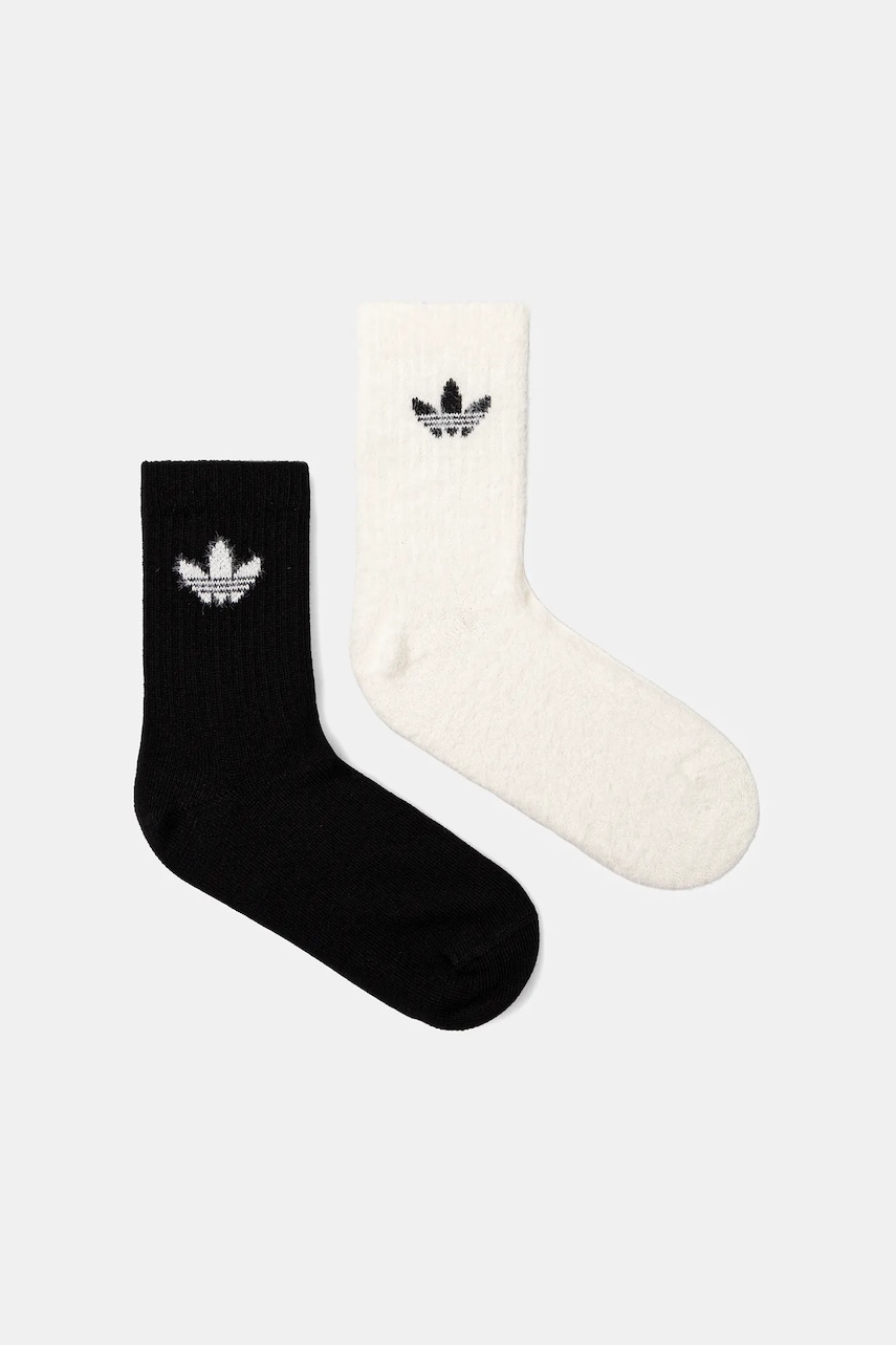 adidas Originals sosete Fluffy Cr S 2-pack culoarea alb, JX5217