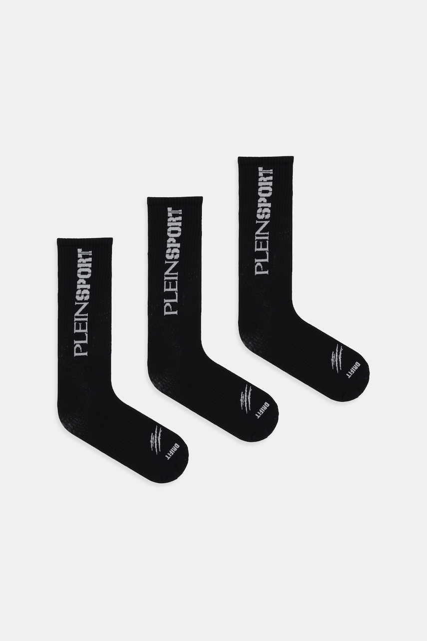 PLEIN SPORT șosete 3-pack culoarea negru, FAEC UUY0035 STE003N
