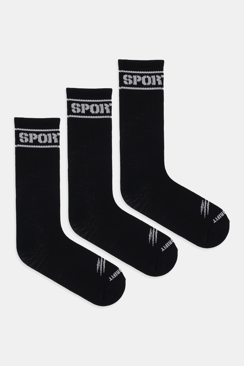 PLEIN SPORT șosete 3-pack culoarea negru, FAEC UUY0036 STE003N