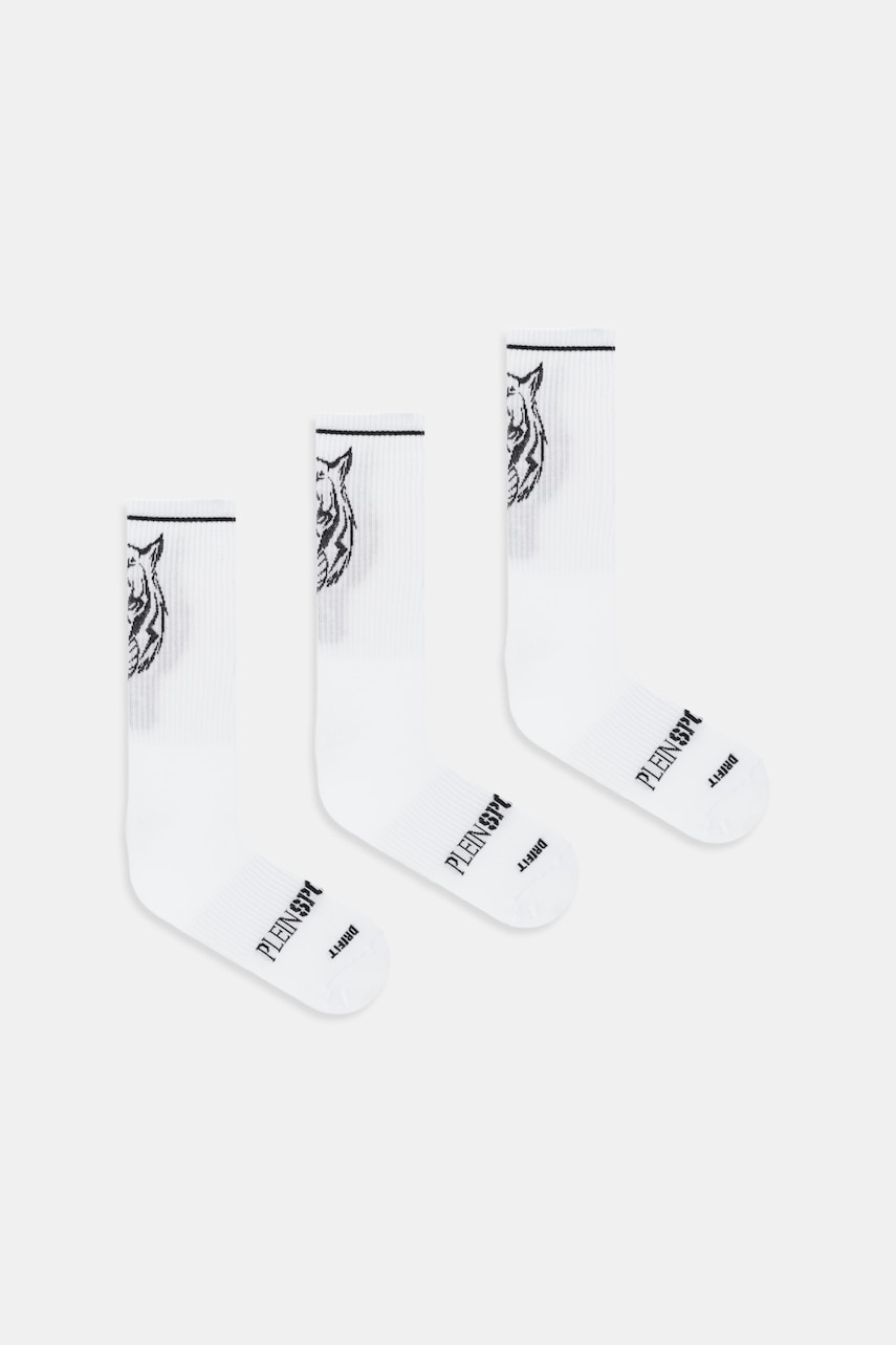 PLEIN SPORT șosete 3-pack culoarea alb, FAEC UUY0037 STE003N