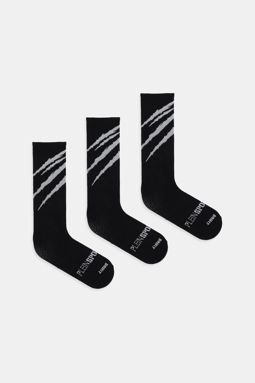 PLEIN SPORT șosete 3-pack culoarea negru, FAEC UUY0038 STE003N