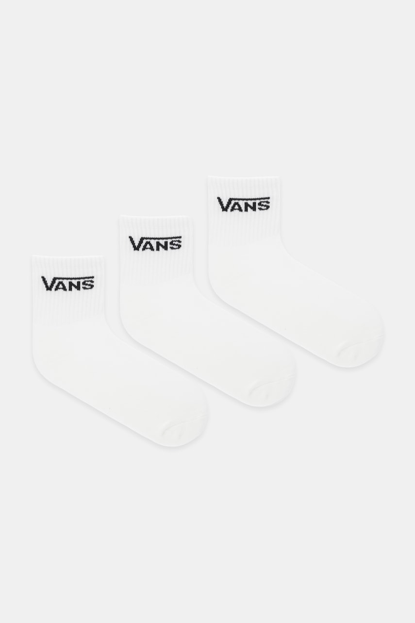 Vans șosete 3-pack culoarea alb, VN000QBWWHT1