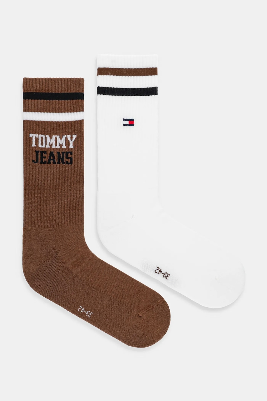 Tommy Jeans șosete 2-pack culoarea maro, 701236466