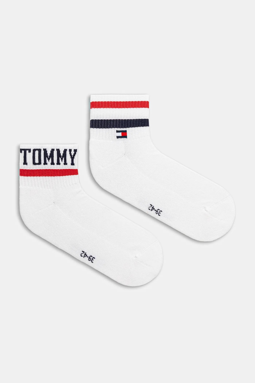 Tommy Jeans șosete 2-pack culoarea alb, 701236467