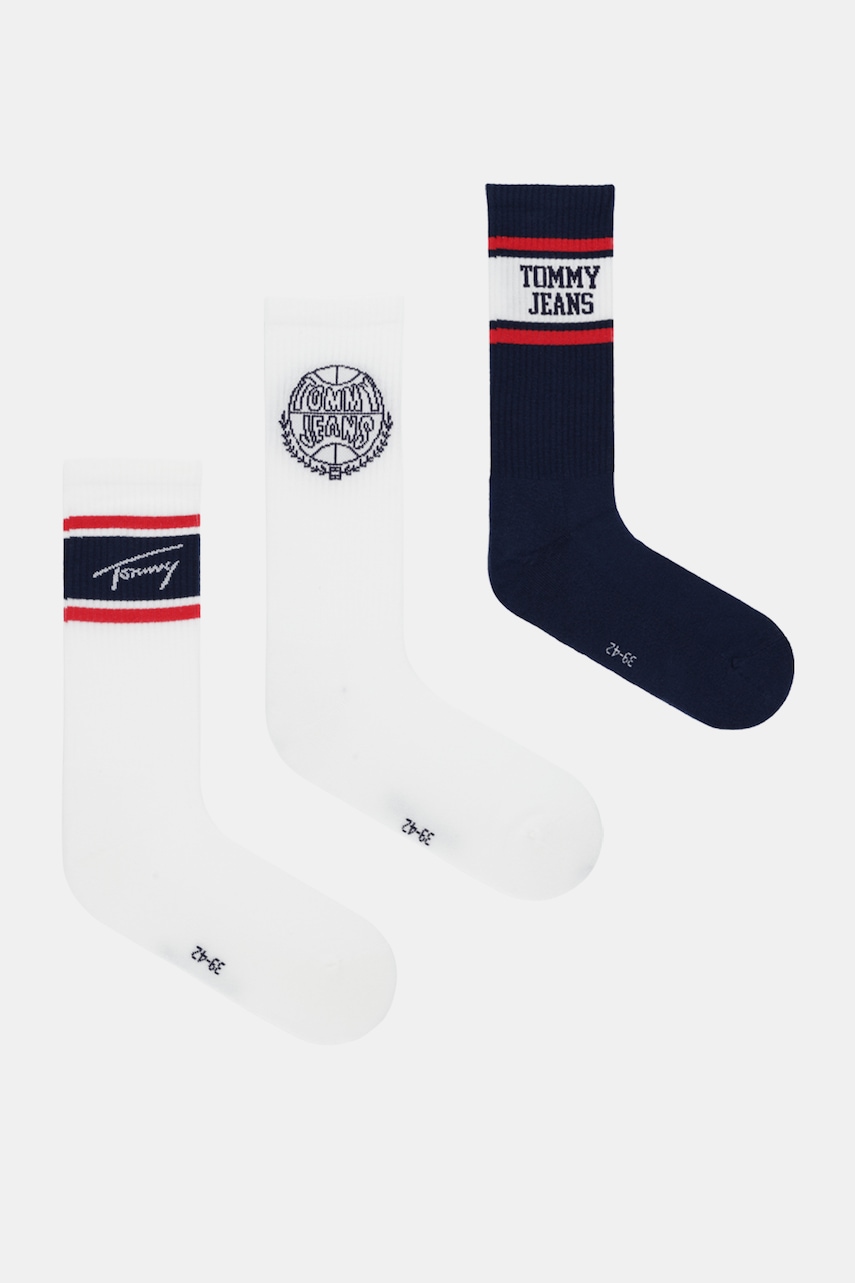 Tommy Jeans șosete 3-pack culoarea alb, 701236471 Tommy Jeans șosete 3-pack culoarea alb, 701236471