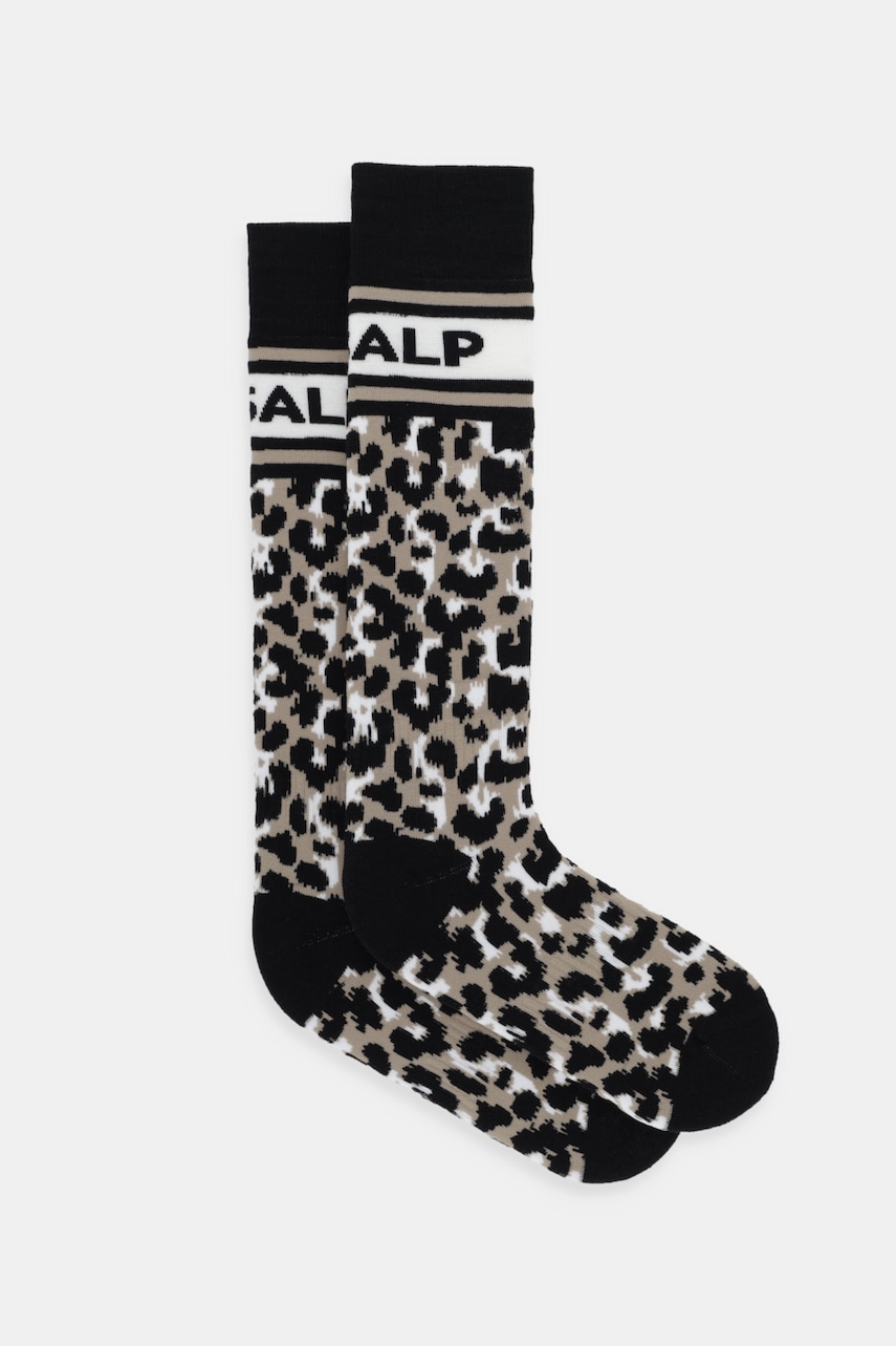 Fusalp șosete cu lână Leopard culoarea maro, I3717