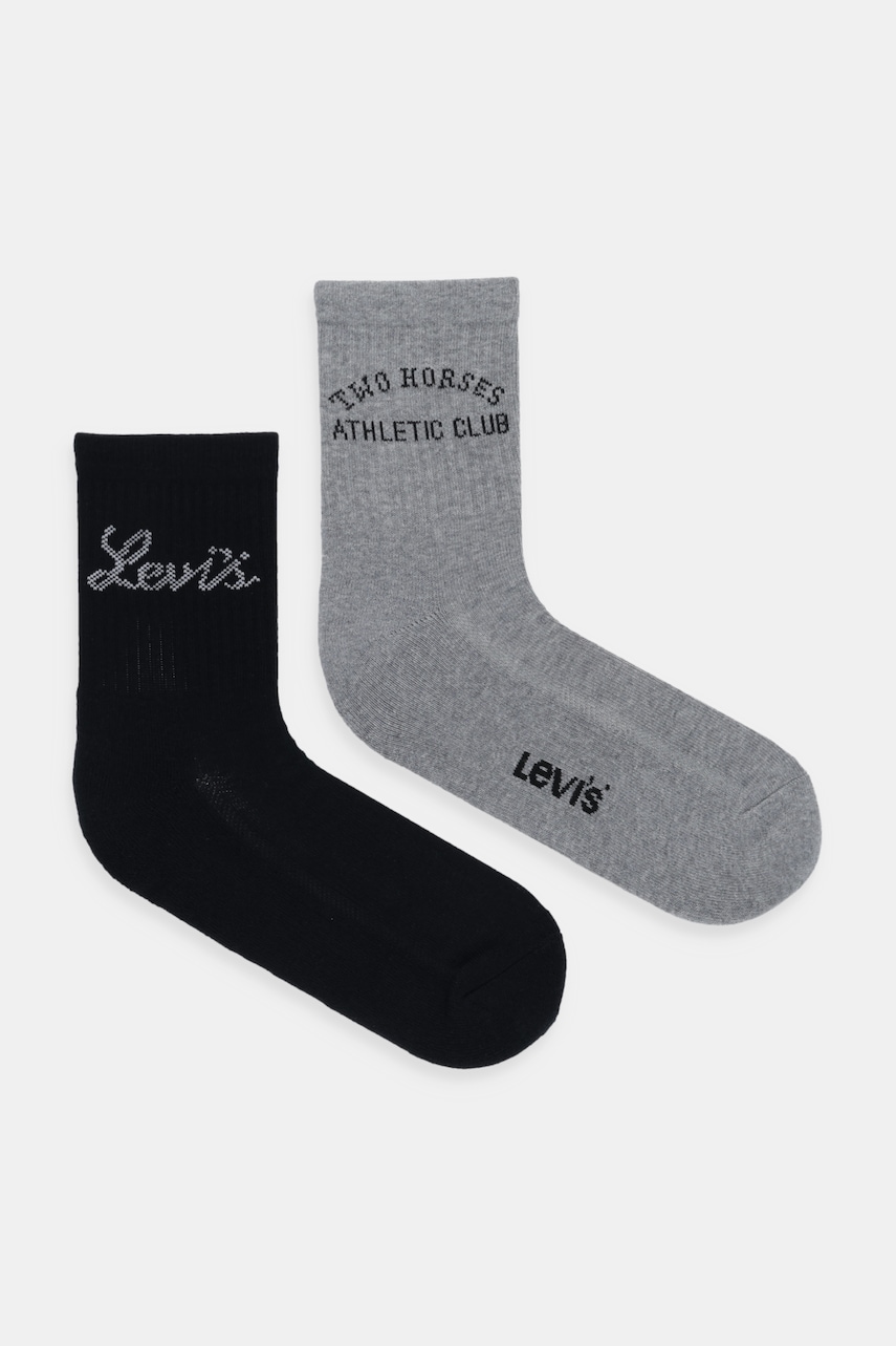 Levi's șosete 2-pack culoarea gri, 37157-1297