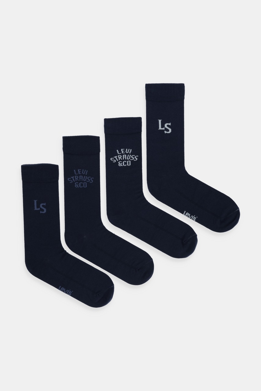 Levně Ponožky Levi's 4-pack tmavomodrá barva, 37157-1305
