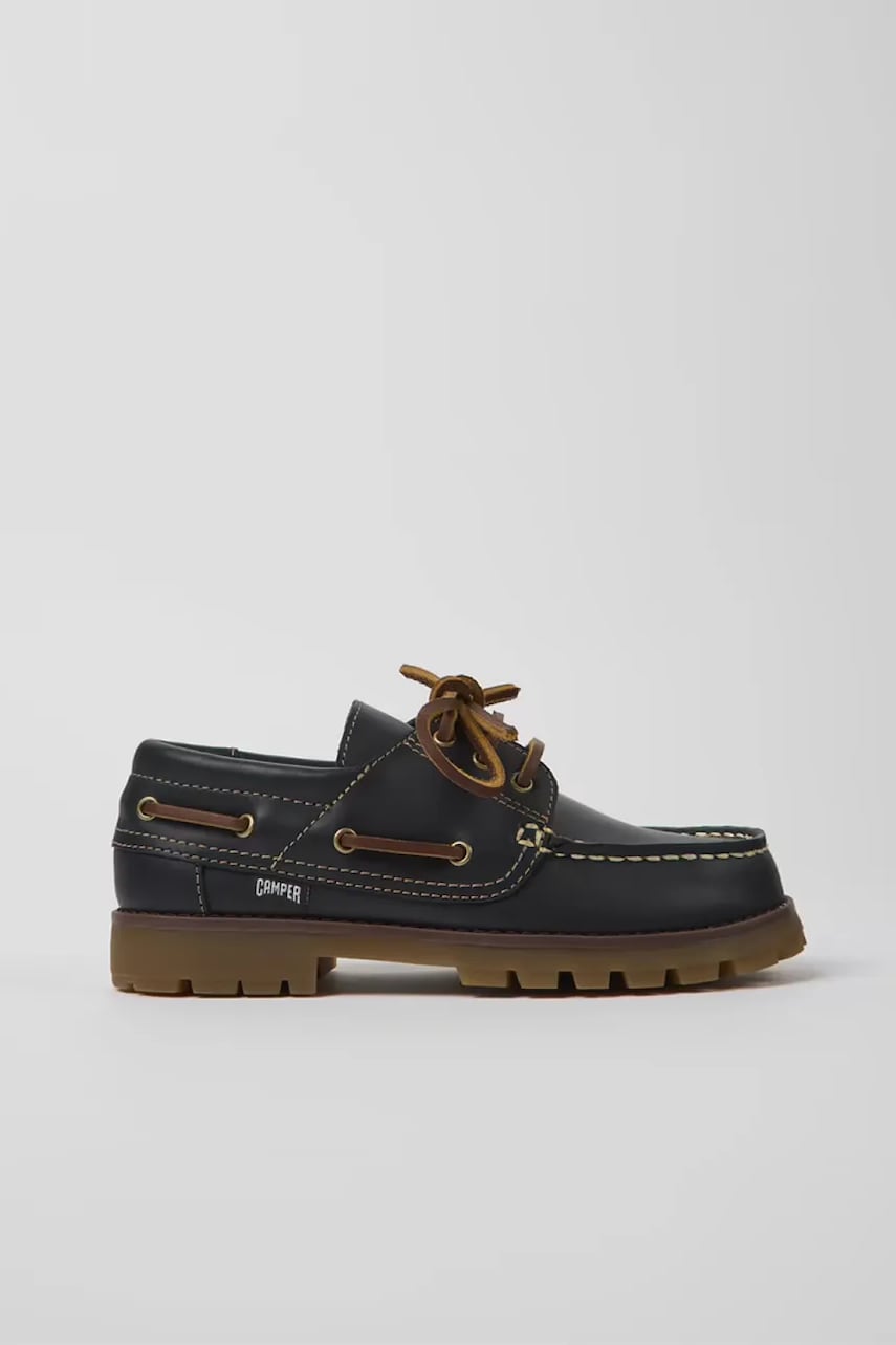 Camper mocasini din piele pentru copii culoarea negru, K800416