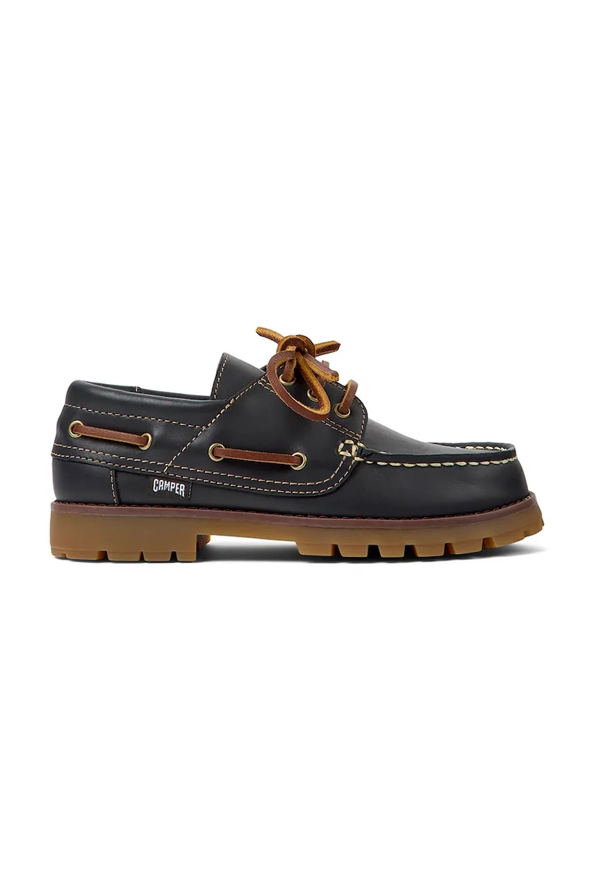 Camper mocasini din piele pentru copii Compas Kids culoarea negru, K800416