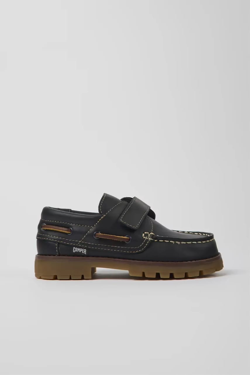 Camper mocasini din piele pentru copii culoarea negru, K800417